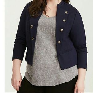 NWT Navy Blue Ponte Military Jacket